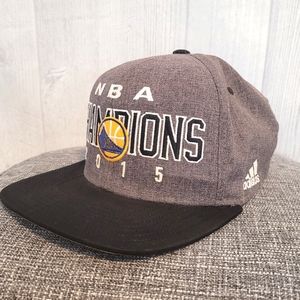 Adidas Golden State Warriors Championship Hat. Gray Snapback
